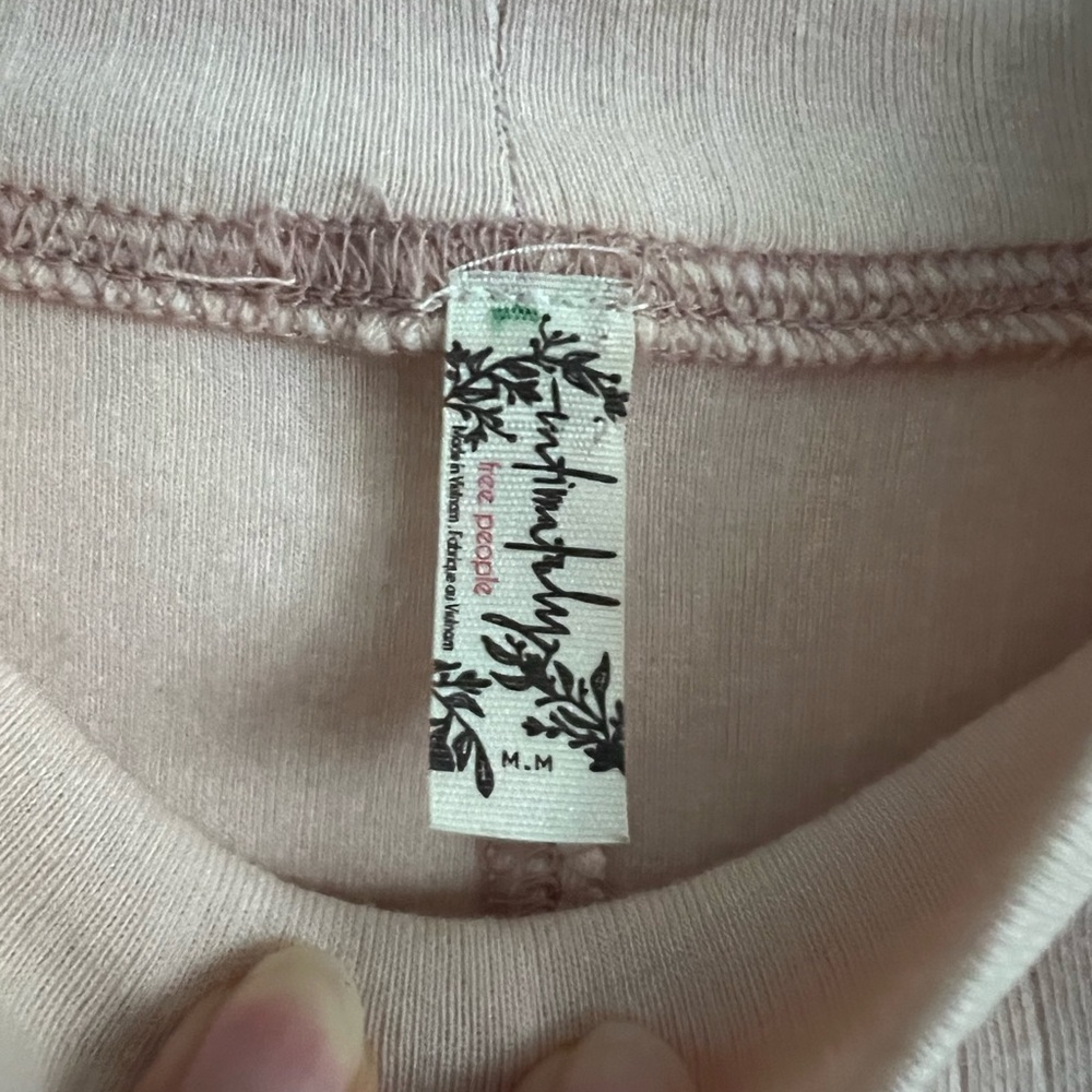 Intimately Free People Ribbed Long Sleeve Top - Light Pink (M) - Picture 3 of 5